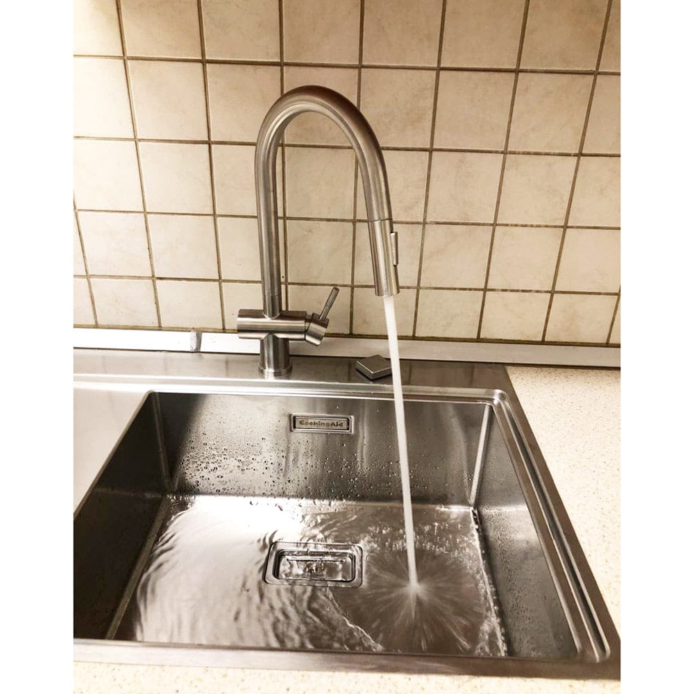 Chiuveta bucatarie inox cu ventil scurgere dreptunghiular automat si accesorii montaj, 1000x520x200 mm, cod 6070