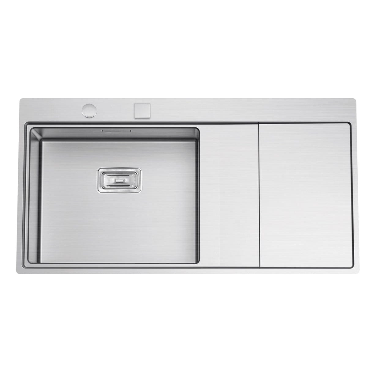 Chiuveta bucatarie inox cu ventil scurgere dreptunghiular automat si accesorii montaj, 1000x520x200 mm, cod 6071