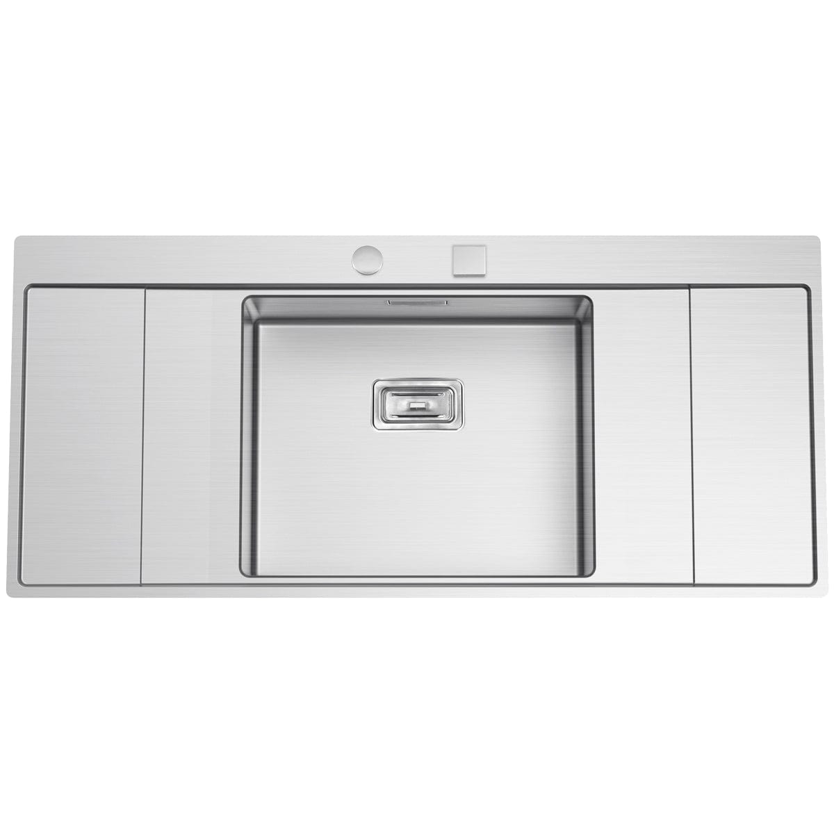 Chiuveta bucatarie inox reversibila cu ventil scurgere dreptunghiular automat si accesorii montaj, 1160x520x200 mm, cod 6069