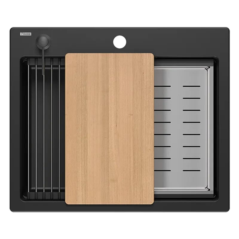 Chiuvetă din granit Kurt 110 Quadron, workstation, negru