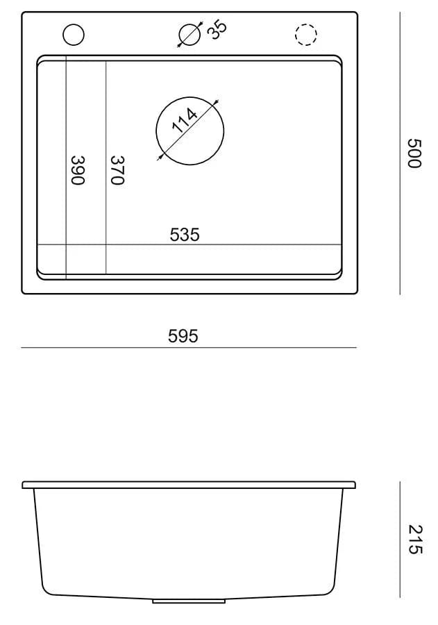 Chiuvetă din granit Kurt 110 Quadron, workstation, negru pestrit