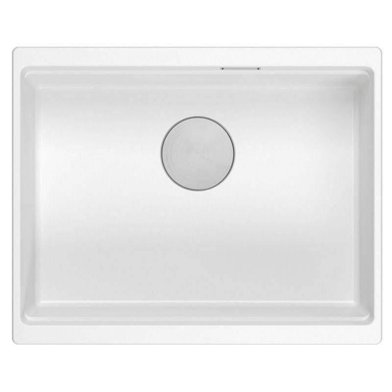 Chiuvetă din granit Logan 100 Quadron, alb, ventil rose