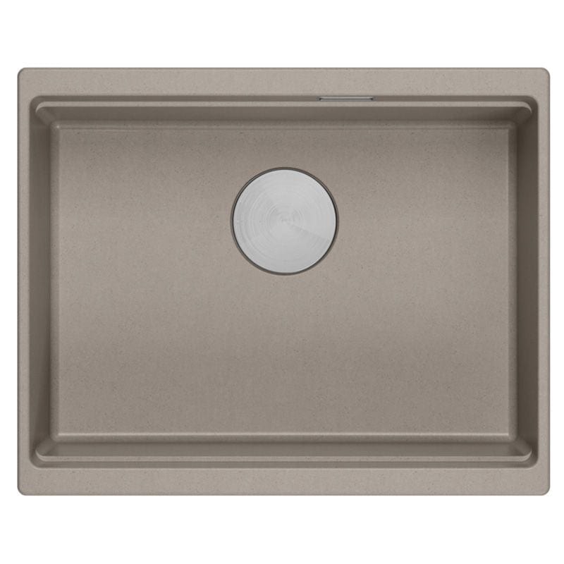 Chiuvetă din granit Logan 100 Quadron, bej, ventil argintiu