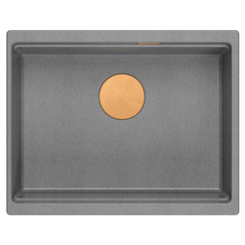 Chiuvetă din granit Logan 100 Quadron, gri metalic, ventil rose