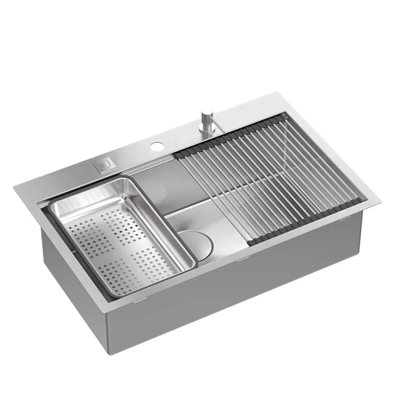 Chiuvetă din inox Burt 110 Quadron, workstation, argintiu