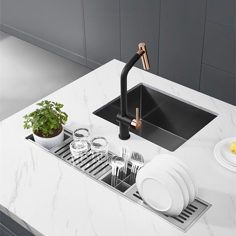 Chiuveta ingusta scurgere multifunctionala tip rigola / canal / jgheab drenare CookingAid Channel sink 93cm cu 4 accesorii incluse, 930x194x140mm