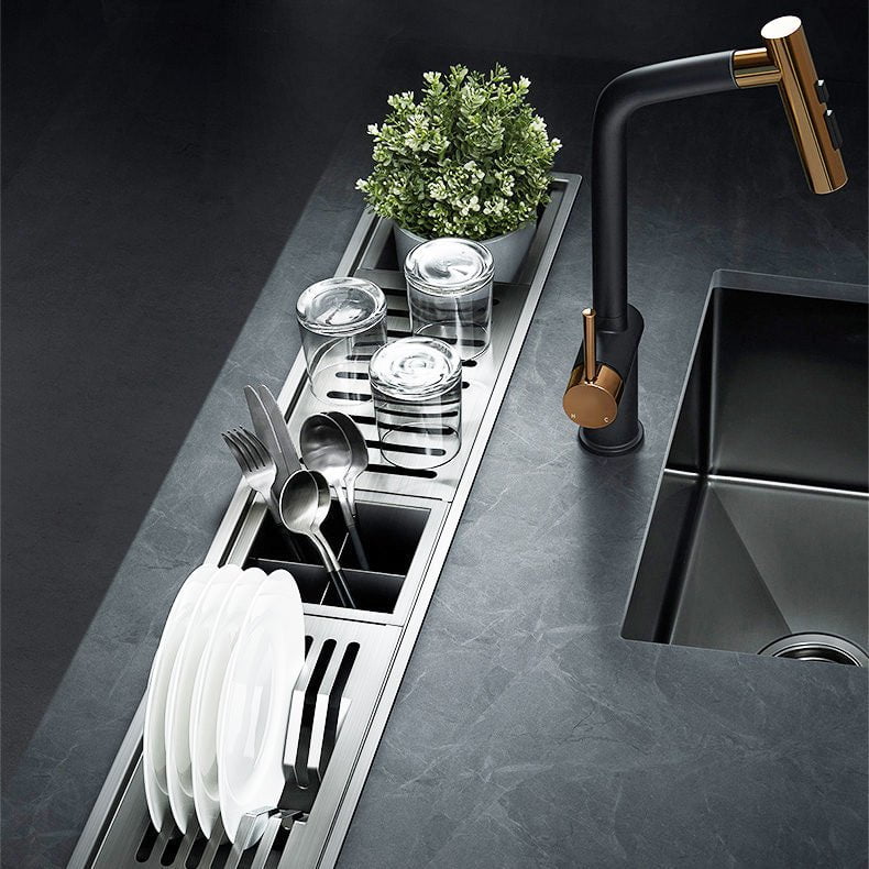 Chiuveta ingusta scurgere multifunctionala tip rigola / canal / jgheab drenare CookingAid Channel sink 93cm cu 4 accesorii incluse, 930x194x140mm