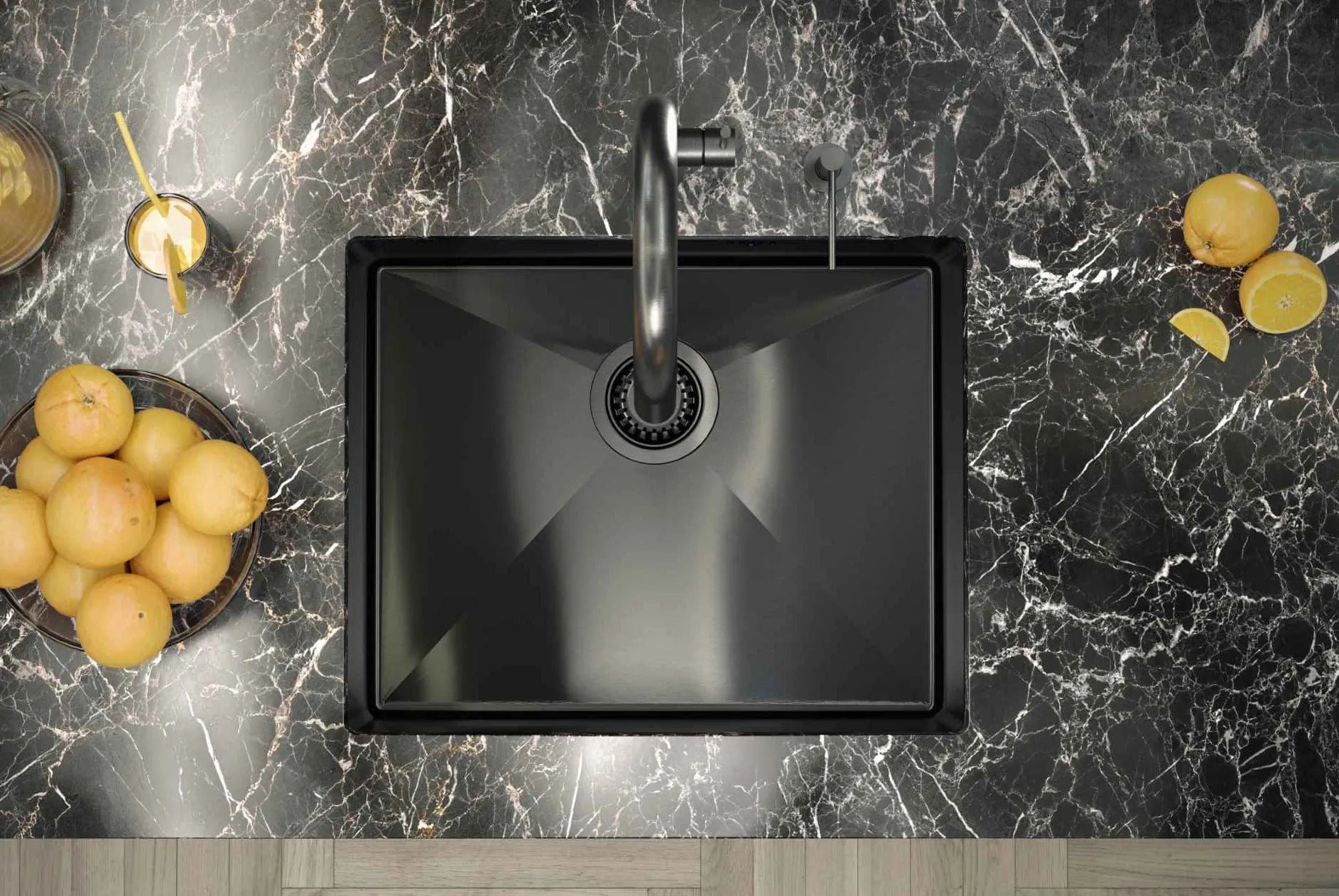 Chiuveta inox Quadron Anthony 60, 540x440 mm, grafit