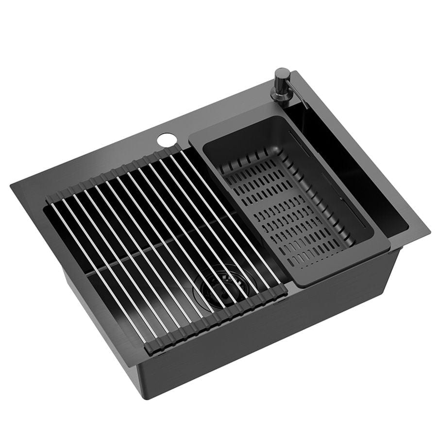 Chiuvetă Inox Quadron Luke 110 Workstation, 580x450 mm, negru, fara baterie