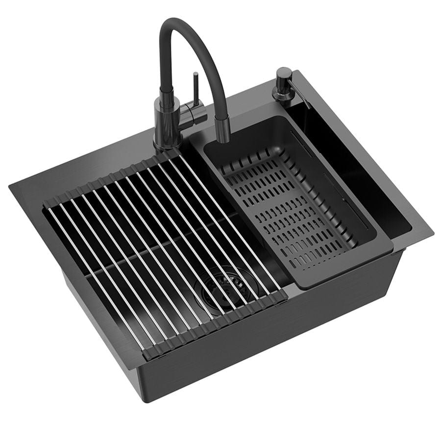 Chiuvetă Inox Quadron Luke 110 Workstation, 580x450 mm, negru, fara baterie