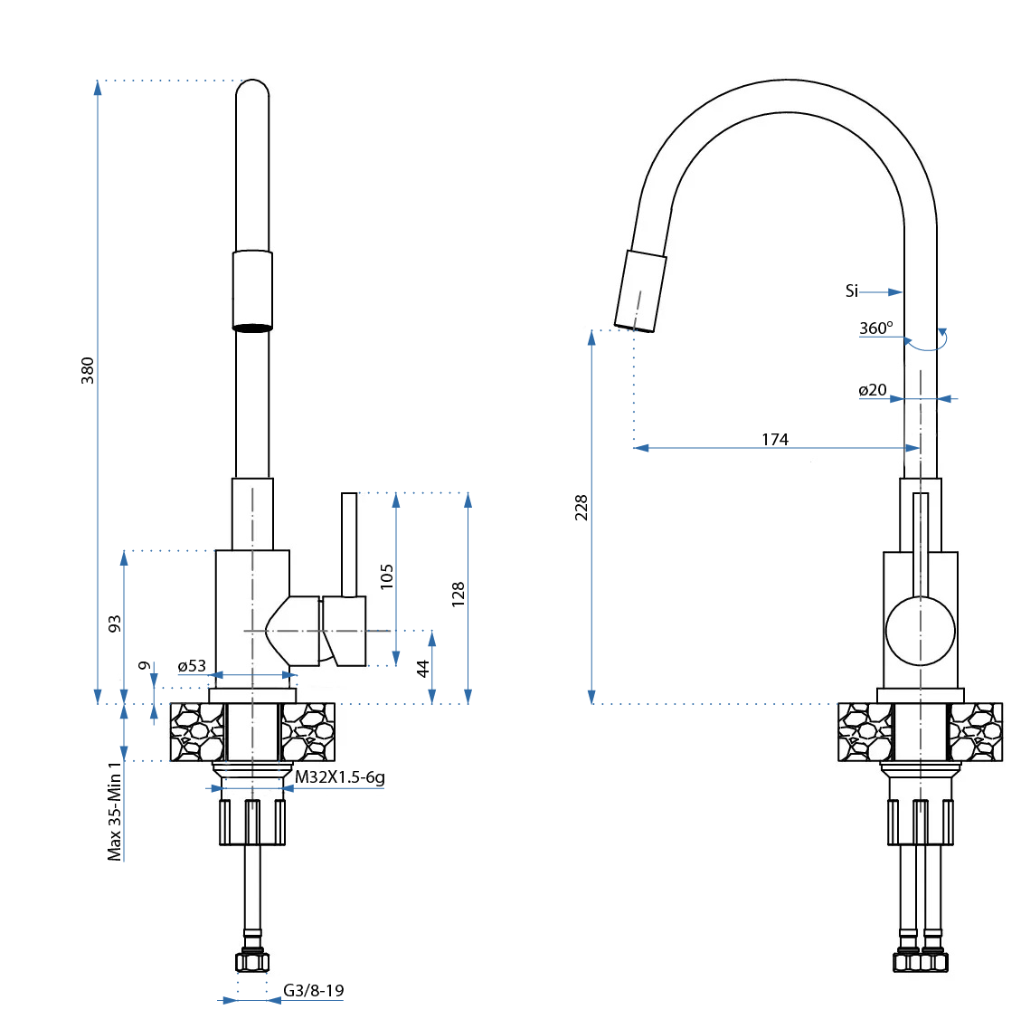 Chiuvetă Inox Quadron Luke 116, cu scurgere laterală, 600x480 mm, argintiu, fara baterie