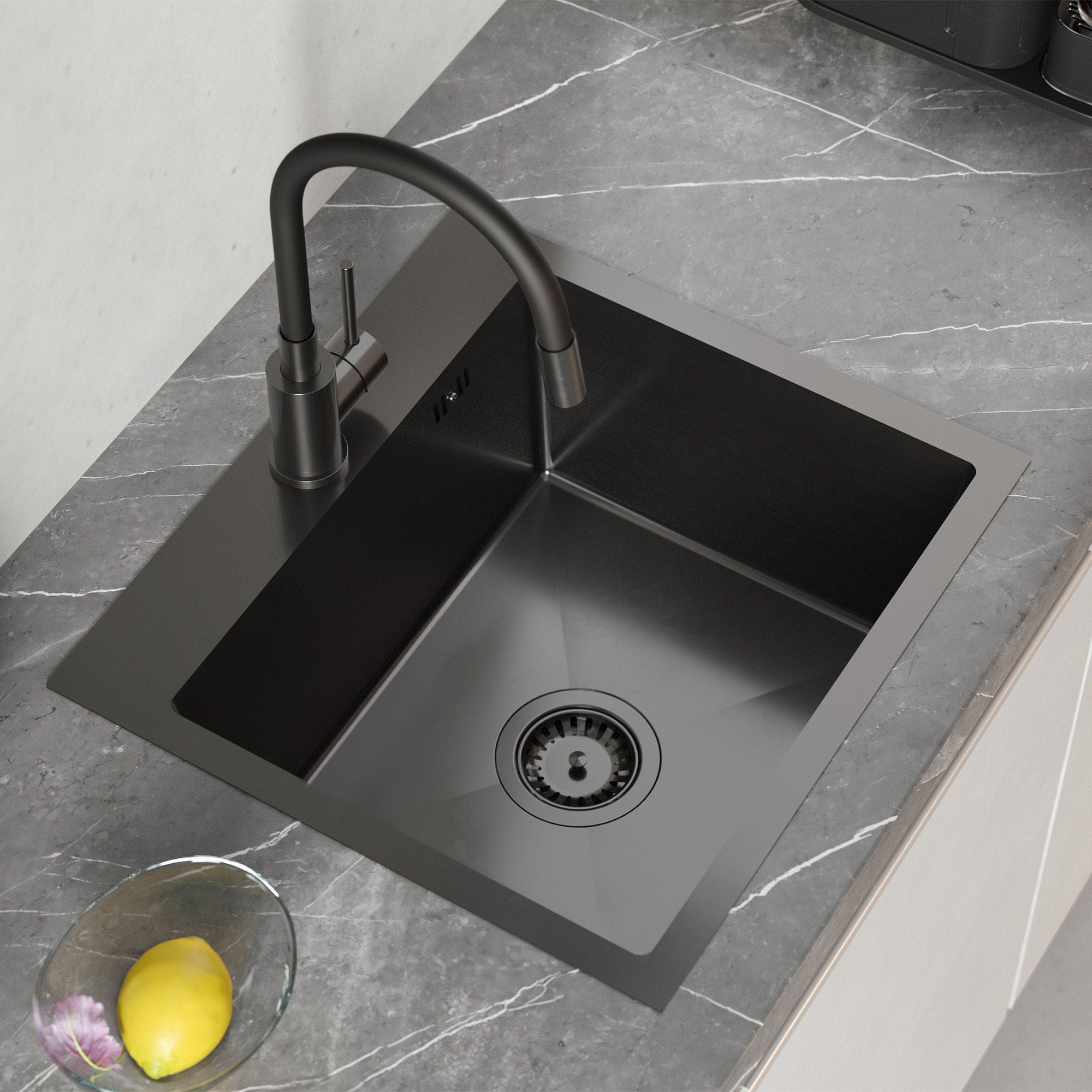 Chiuvetă Inox Quadron Luke 90, 400x450 mm, negru, fara baterie