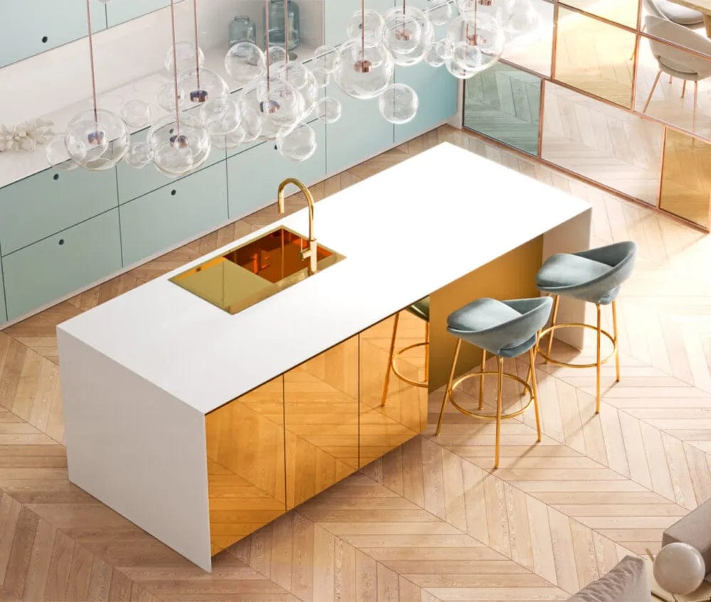 Chiuvetă Inox Quadron Russel 111, 780x480 mm, auriu