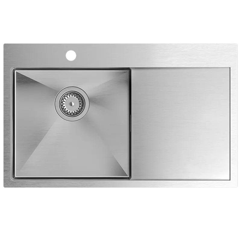 Chiuvetă Inox Quadron Russel 111, 780x480 mm, cuvă pe stânga, argintiu