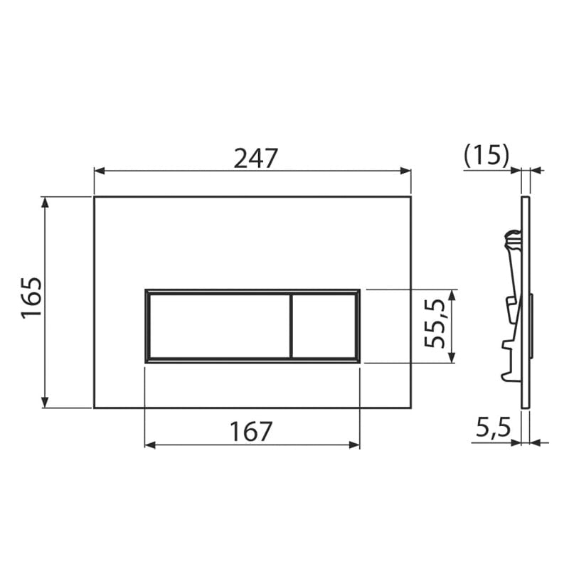 Clapeta de actionare, Alcadrain, Thin, auriu mat