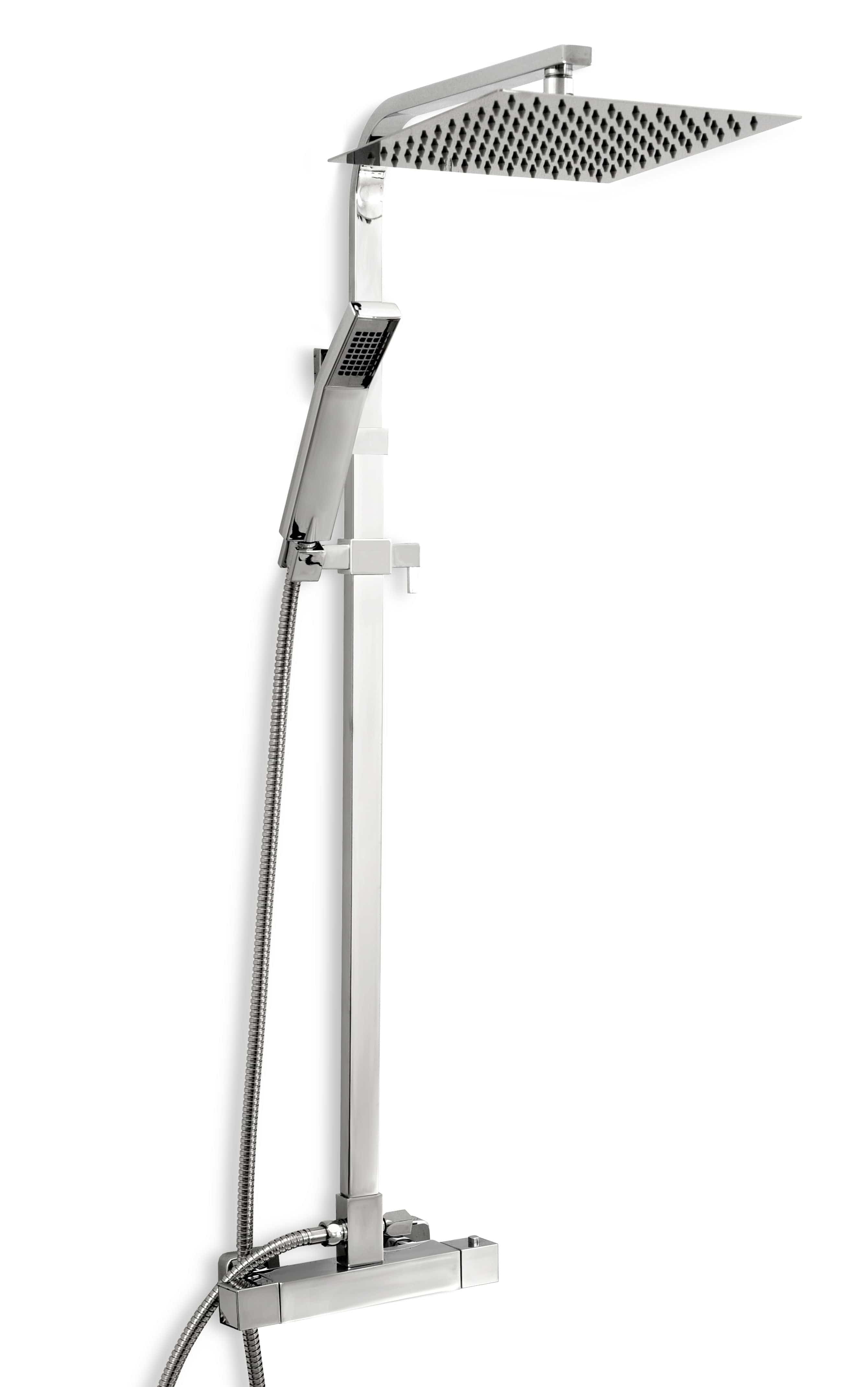Coloana de dus cu termostat Rea Fenix Milan, argintiu lucios