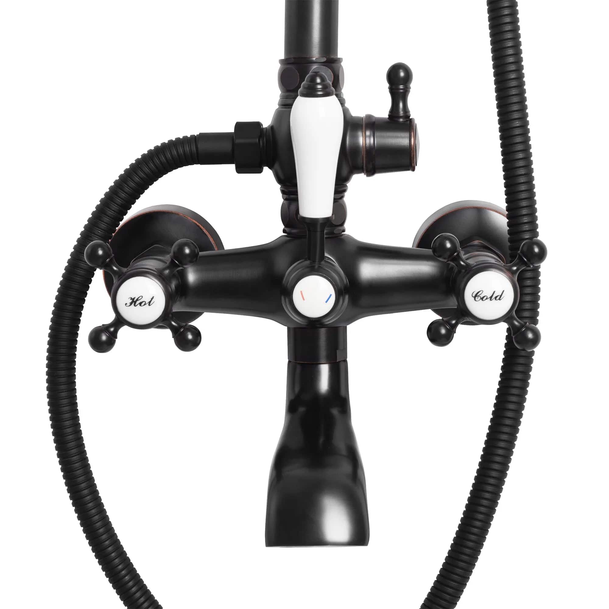 Coloana de dus vintage Rea Bergamo, negru mat