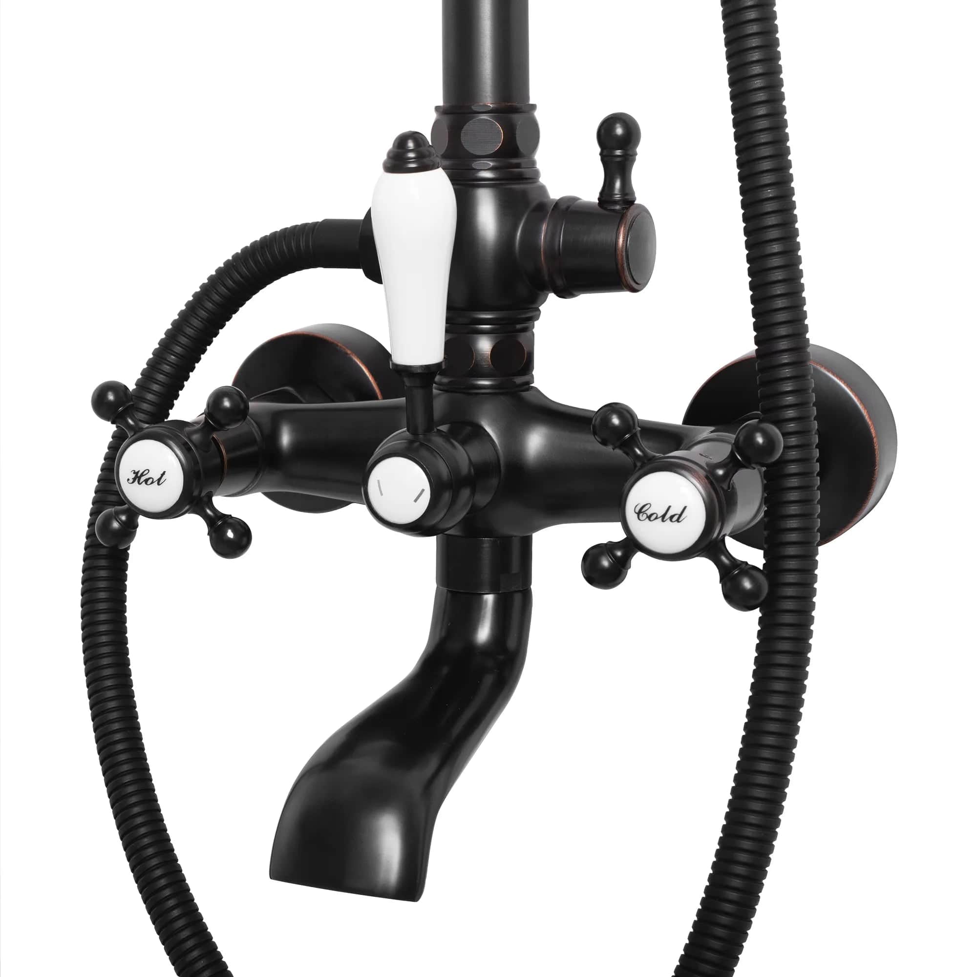 Coloana de dus vintage Rea Bergamo, negru mat