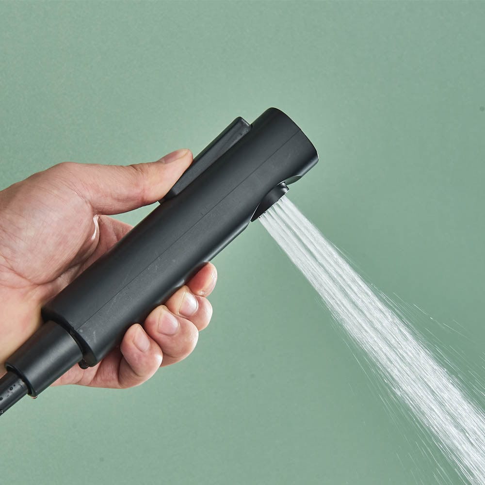 Coloană  Duș cu termostat și afișaj de temperatur, negru mat, multiple funcții de curgere, cod 1178