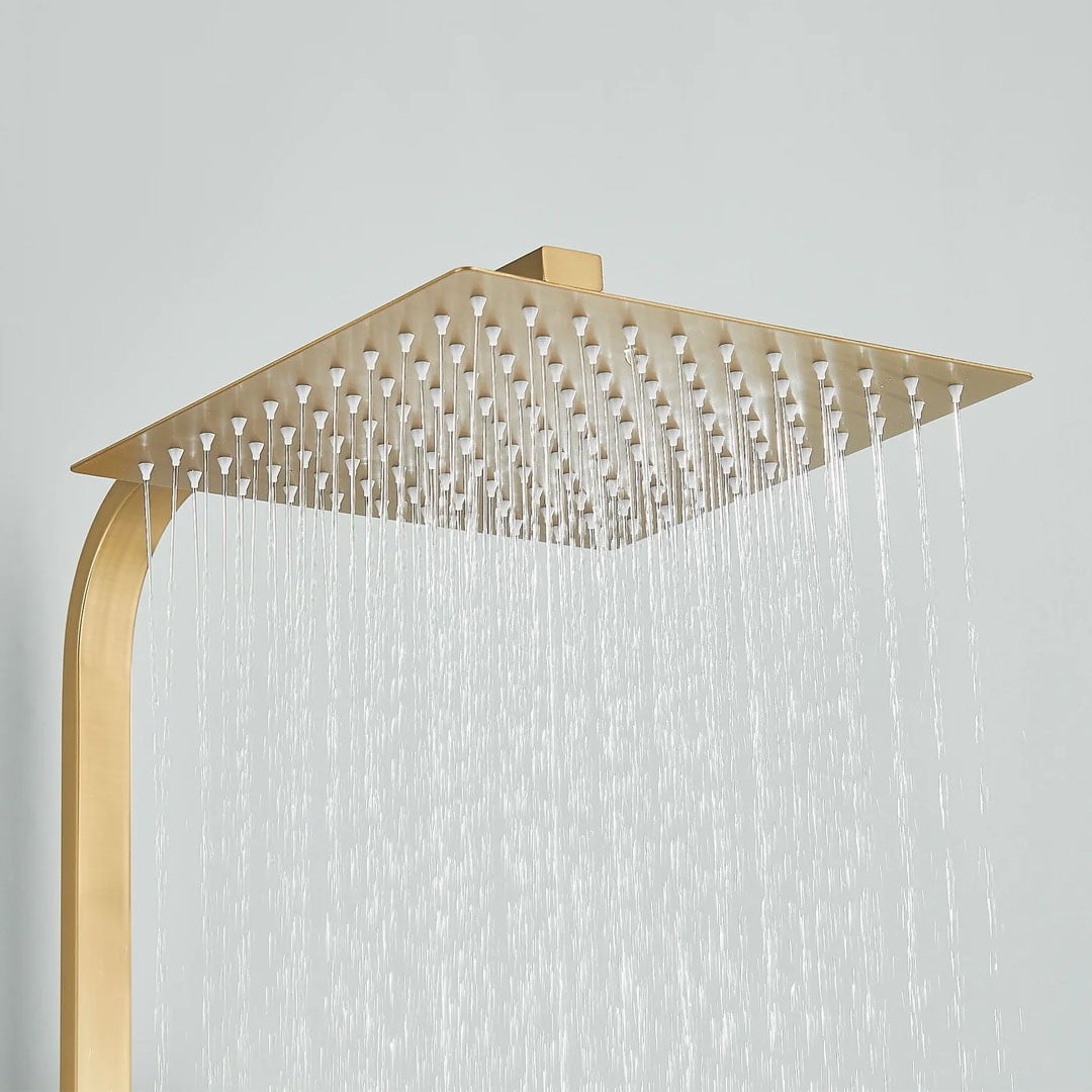 Coloana Dus, auriu mat, cu efect de ploaie, para dus 25 cm, 4 functii de curgere, cod 1193