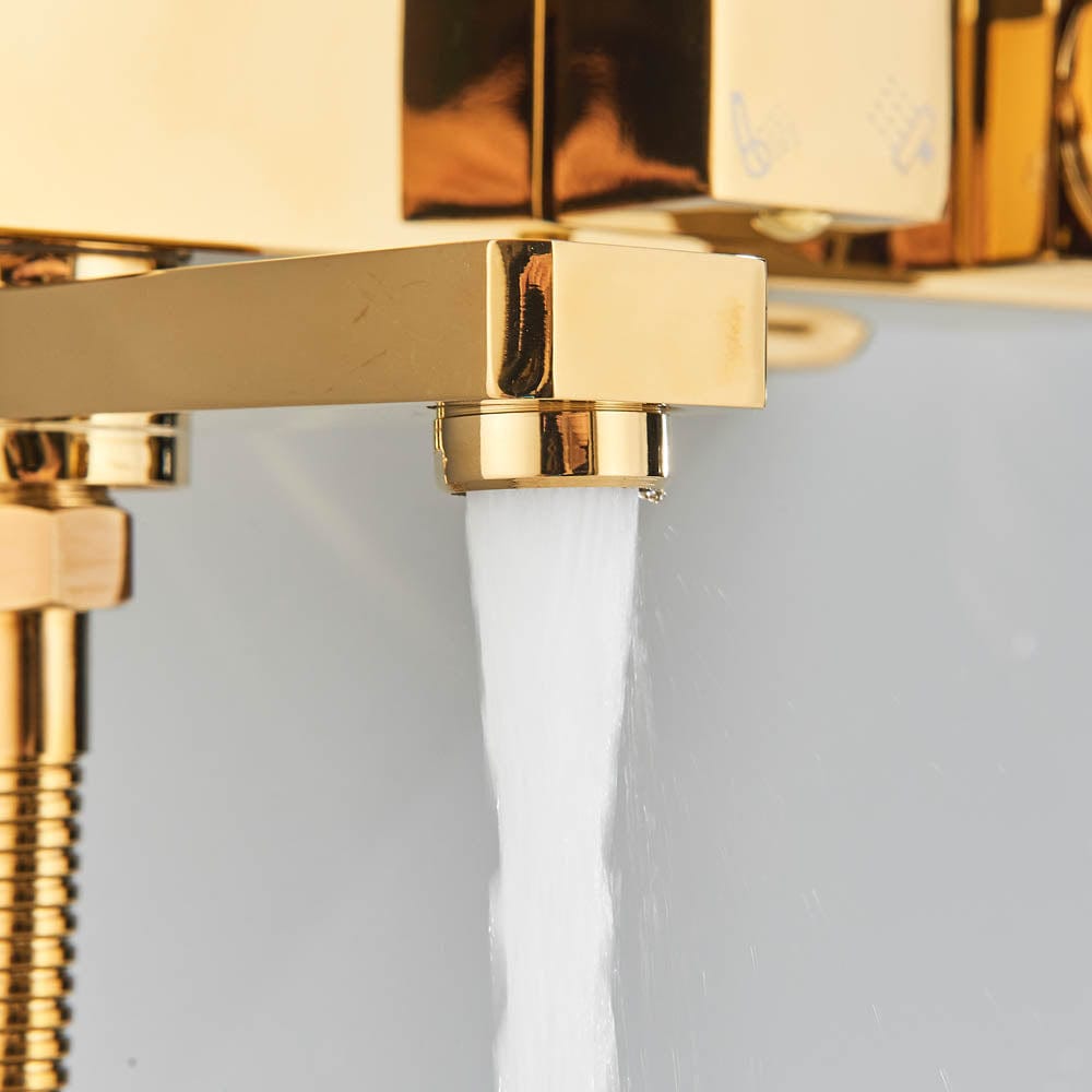 Coloana Dus, cu efect de ploaie, 3 functii de curgere, auriu, cod 1438
