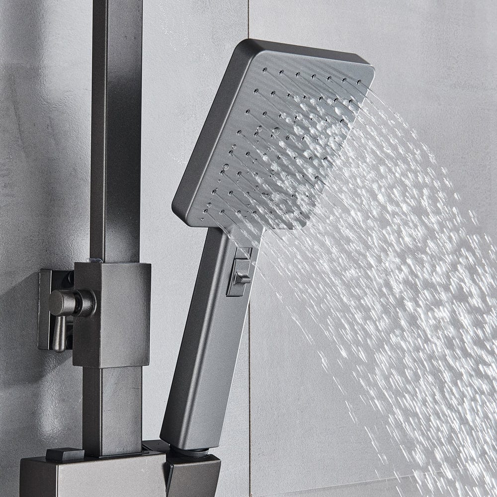 Coloana Dus, gri antracit, cu efect de ploaie, para dus 20 cm, 5 functii de curgere, cod 1542