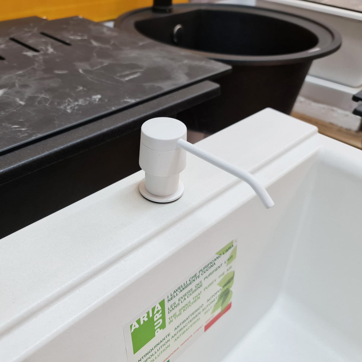 Dozator Sapun Alb cu recipient din ABS, cod:6021