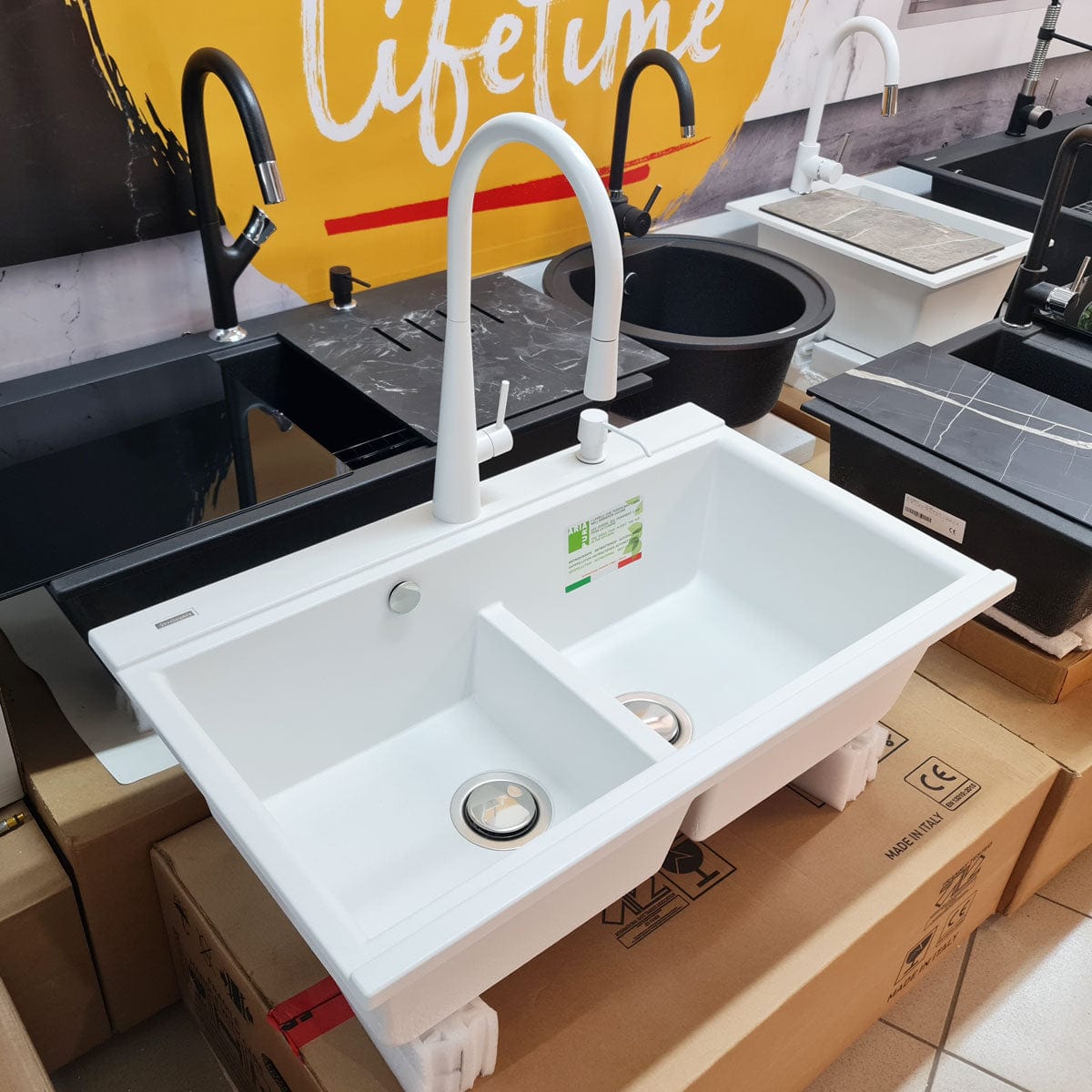 Dozator Sapun Alb cu recipient din ABS, cod:6021