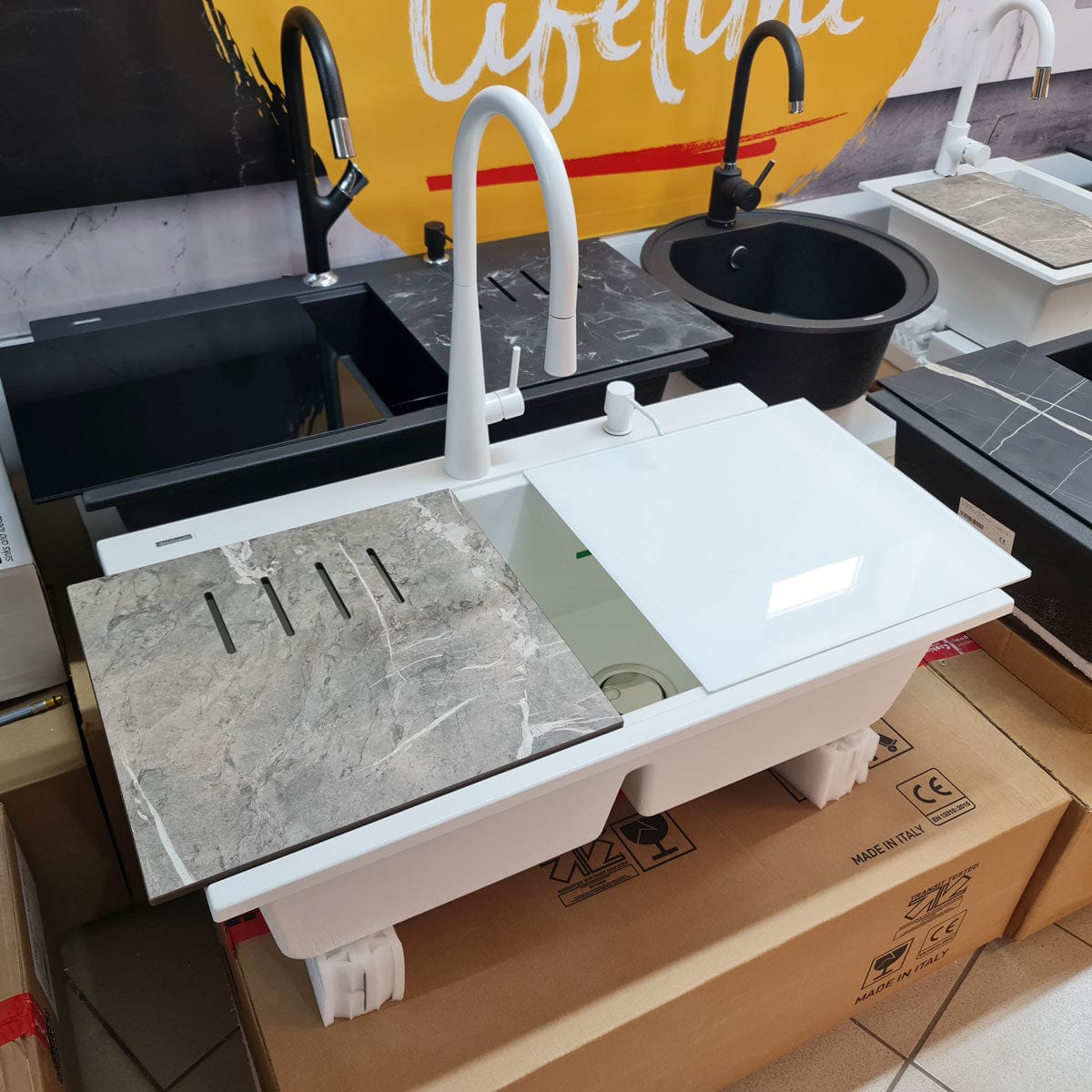 Dozator Sapun Alb cu recipient din ABS, cod:6021