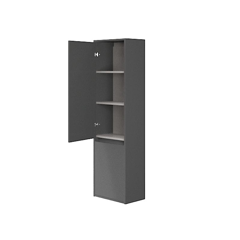 Dulap coloană Cersanit, Crea, cu două uși, 140 cm, gri