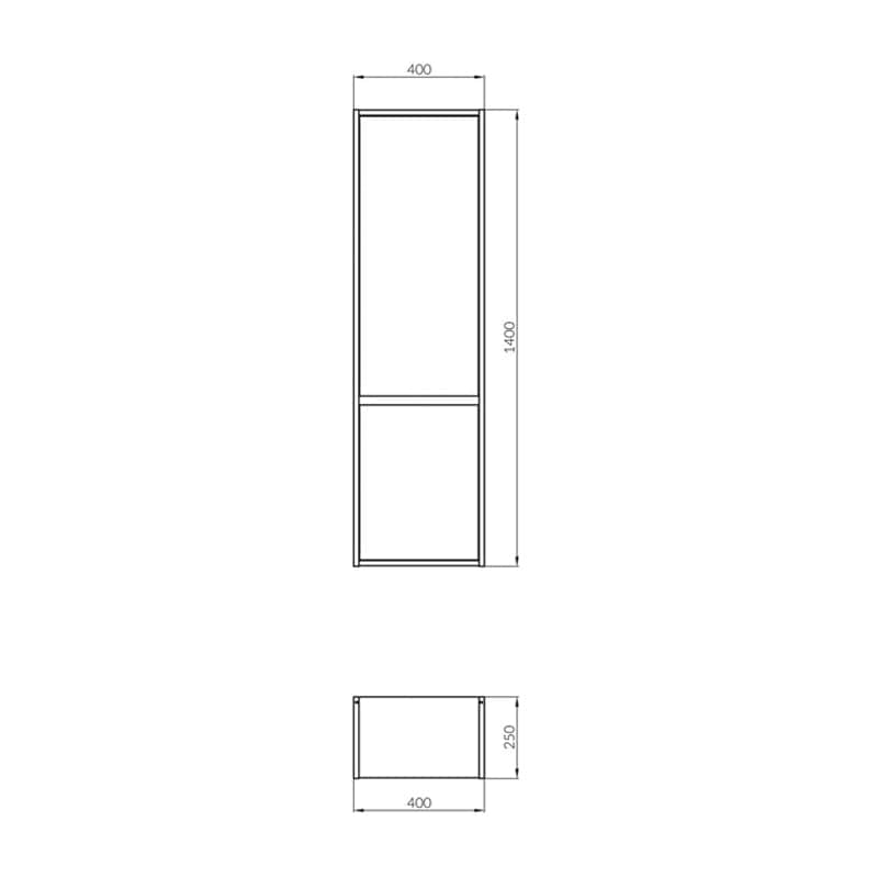 Dulap coloană Cersanit, Crea, cu două uși, 140 cm, gri