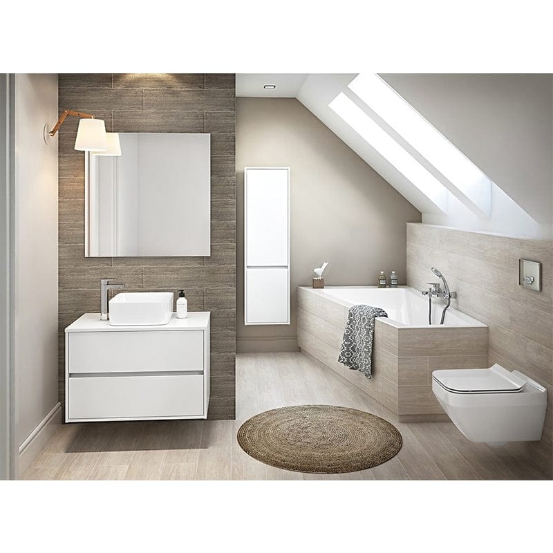 Dulap coloană Cersanit, Crea, cu două usi, 140 cm, alb
