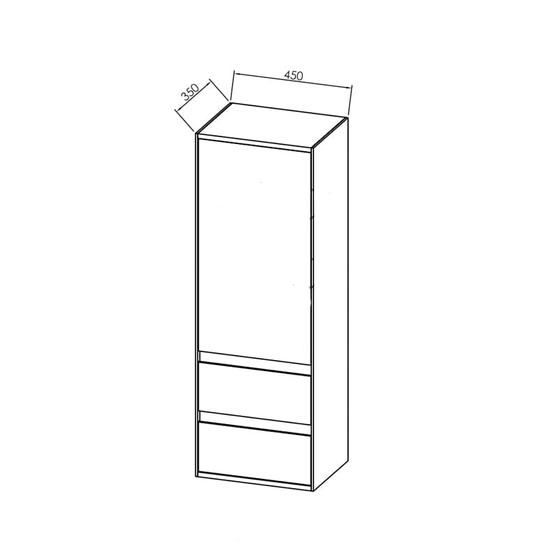 Dulap înalt suspendat Kolpasan, Pandora, 130cm, alb