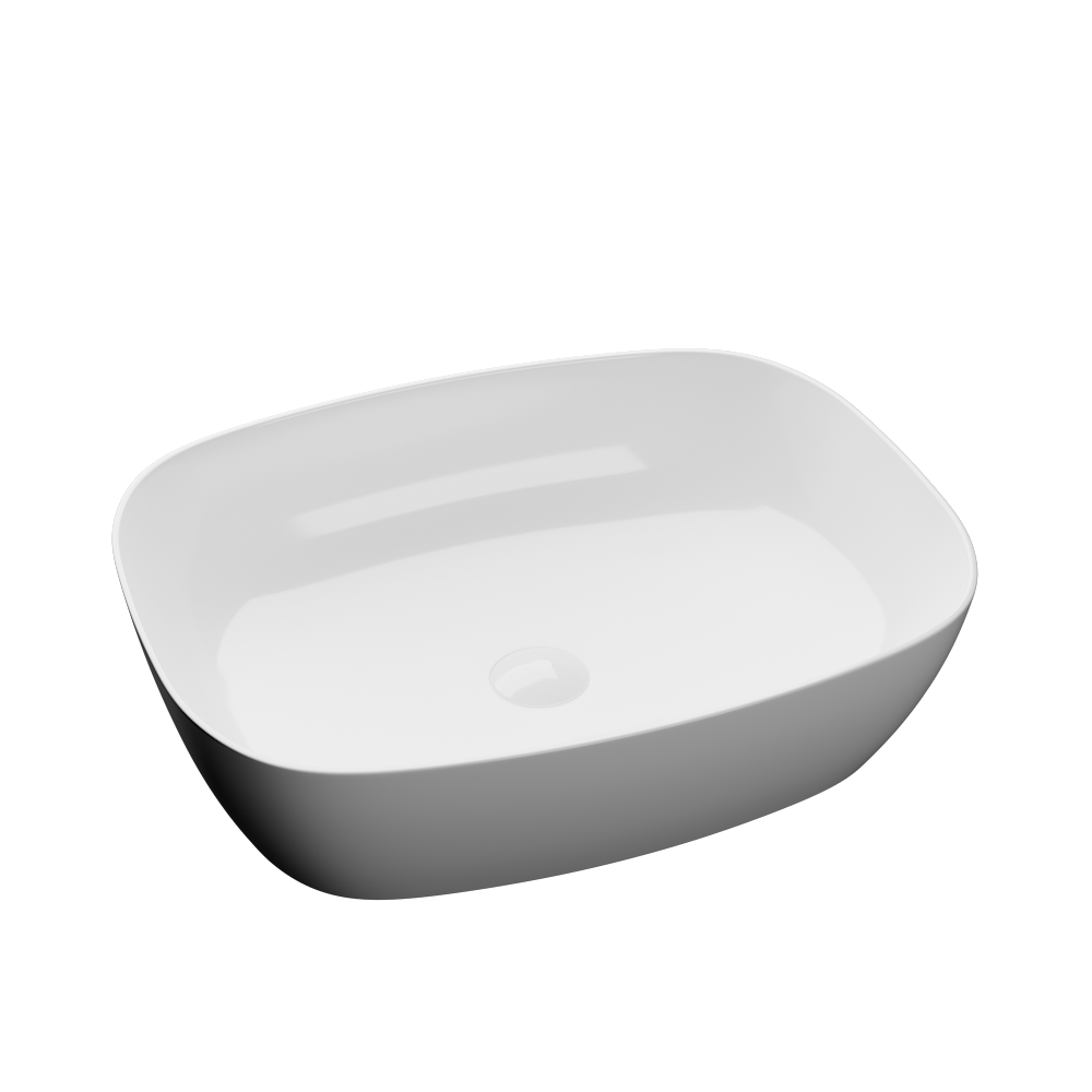 Lavoar baie dreptunghiular alb, pe blat, ventil inclus, 455x325 mm