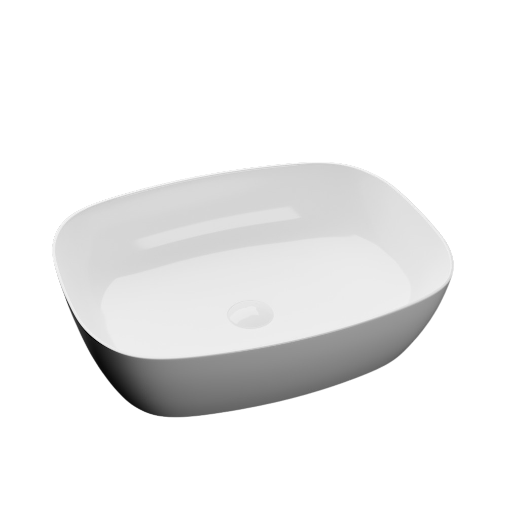 Lavoar baie Foglia, dreptunghiular alb, pe blat, venti inclus, 455x325 mm