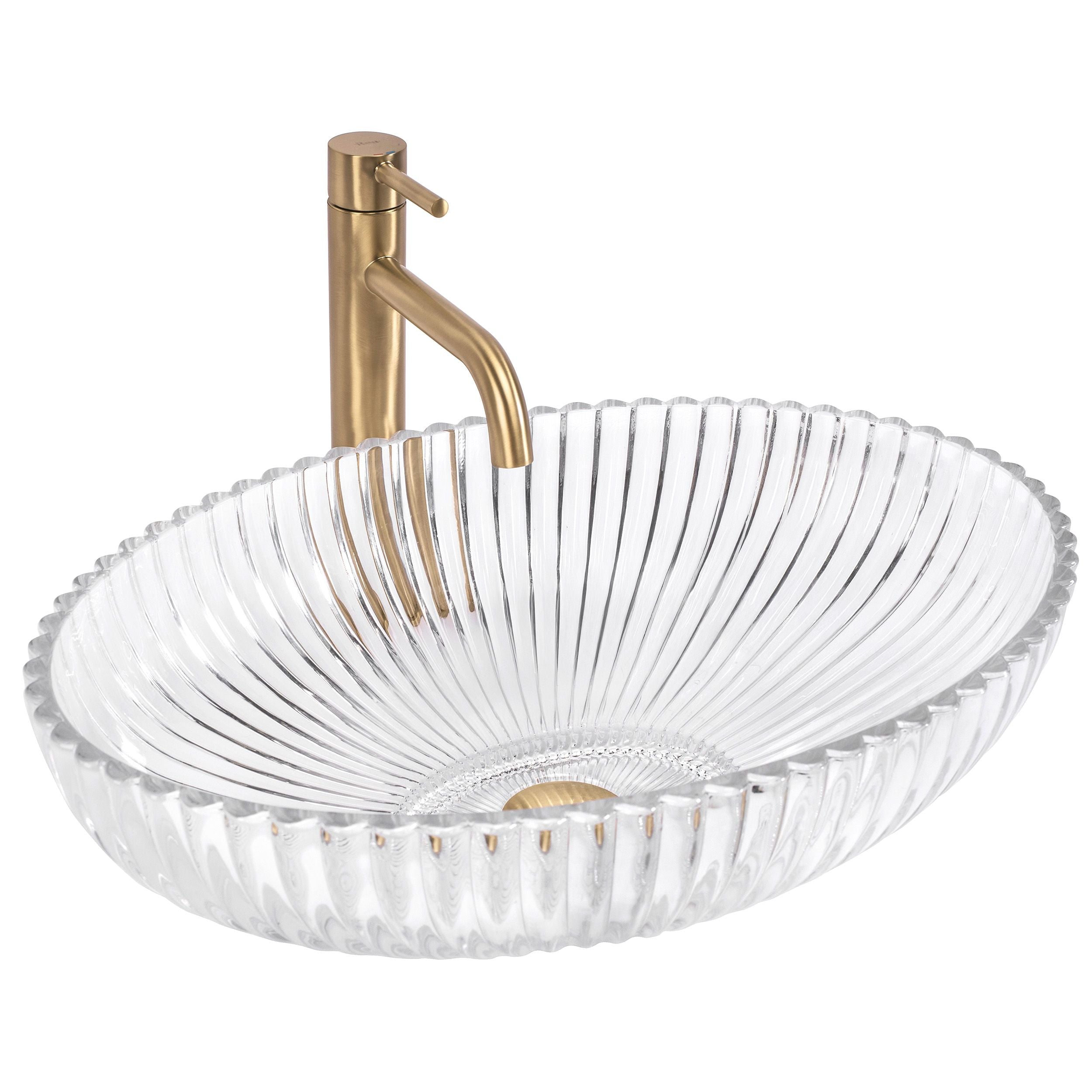 Lavoar baie pe blat oval 51 cm sticlă securizată transparentă lucioasă – Rea Nicole