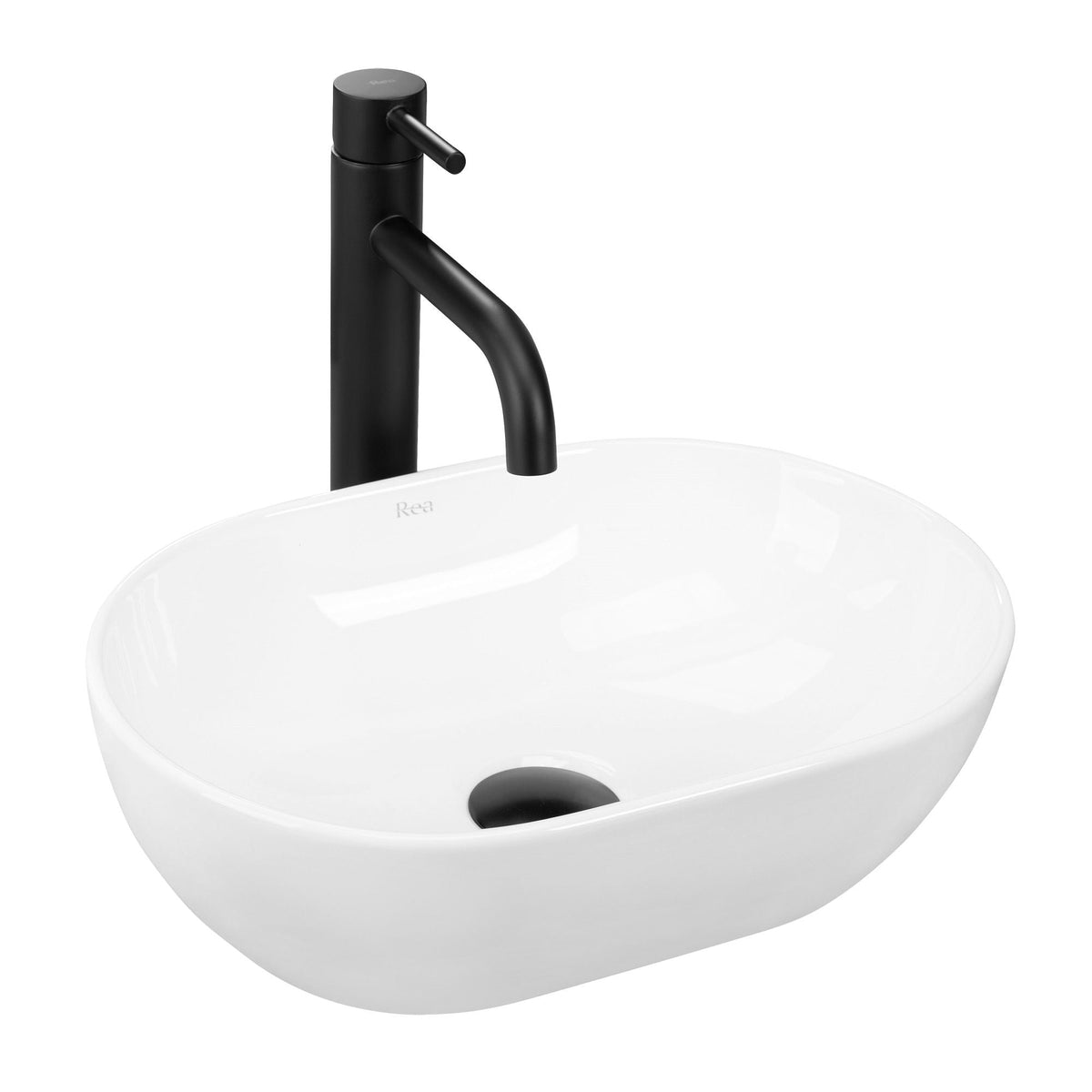 Lavoar ceramic pe blat Rea Amelia Mini, 38x26 cm, alb