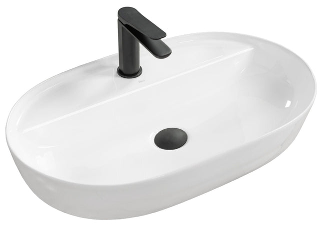 Lavoar ceramic pe blat Rea Aura, 60.5 cm, alb