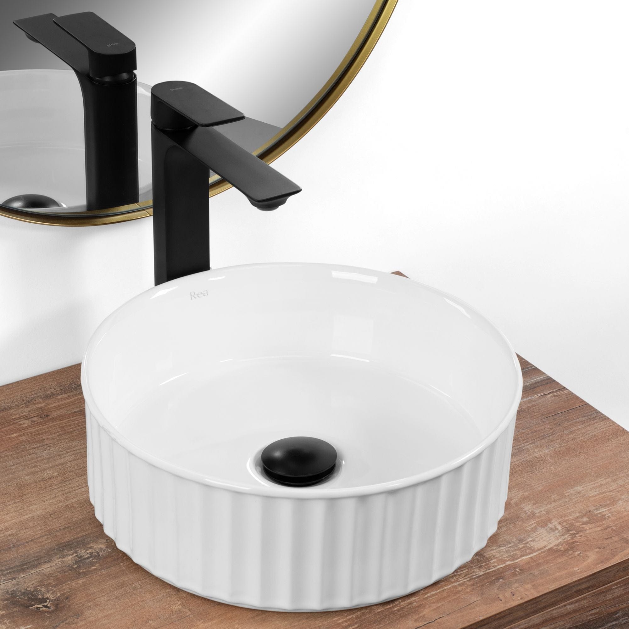 Lavoar ceramic pe blat Rea Charlotte, 36.5 cm, alb
