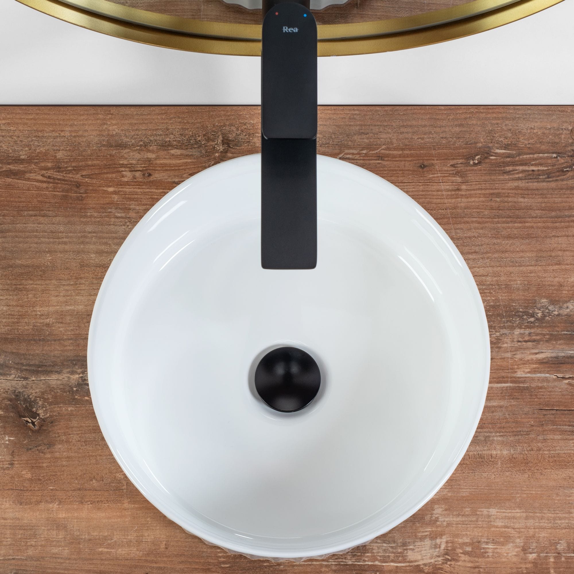 Lavoar ceramic pe blat Rea Charlotte, 36.5 cm, alb