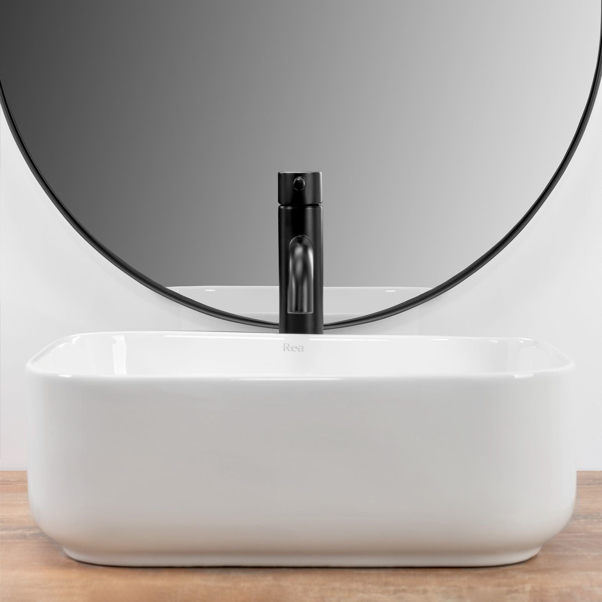 Lavoar ceramic pe blat Rea Demi Mini, 40.5 cm, alb
