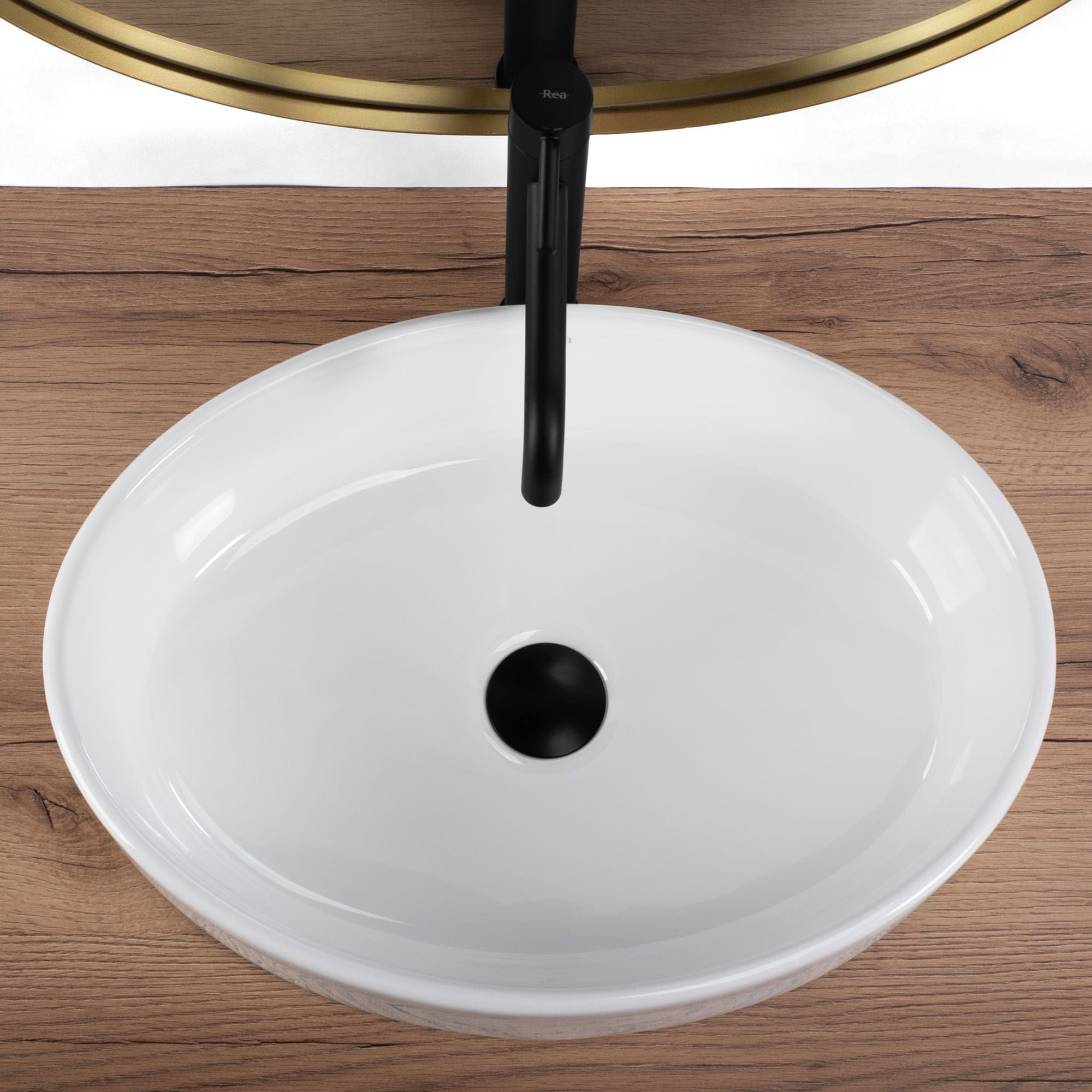 Lavoar ceramic pe blat Rea Fonda, 50 cm, alb