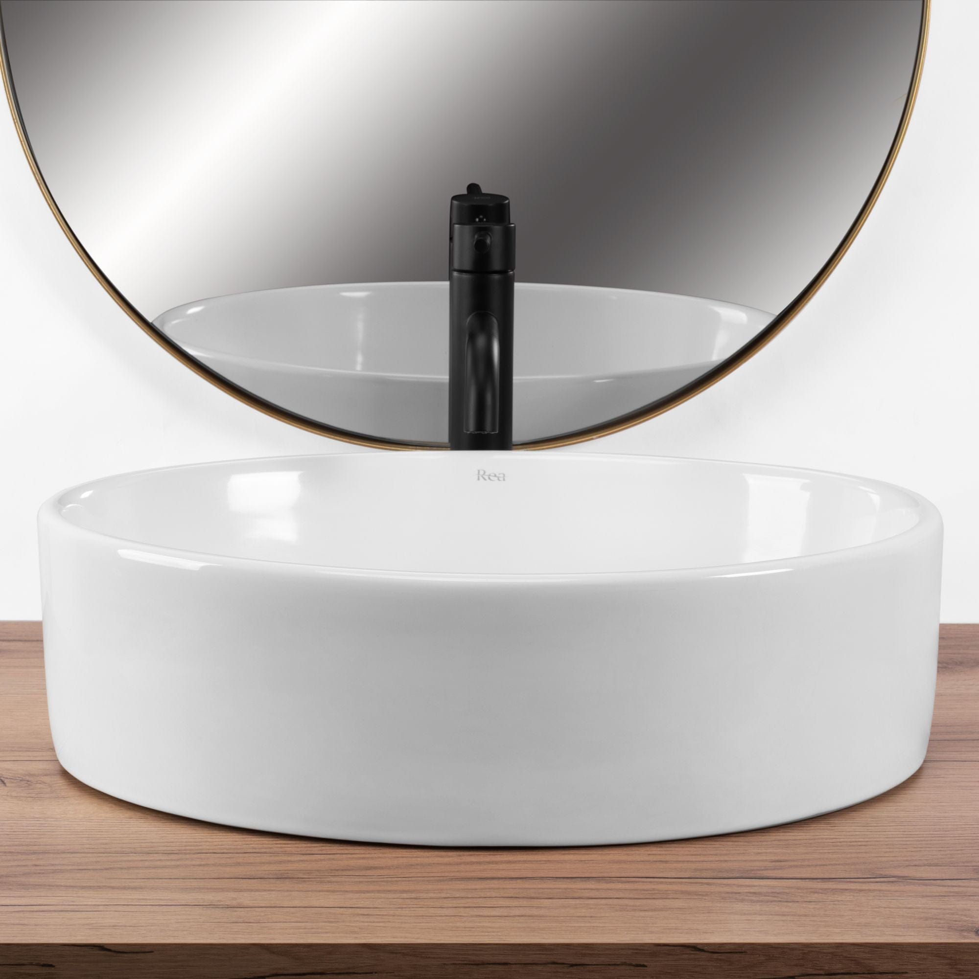 Lavoar ceramic pe blat Rea Fonda, 50 cm, alb