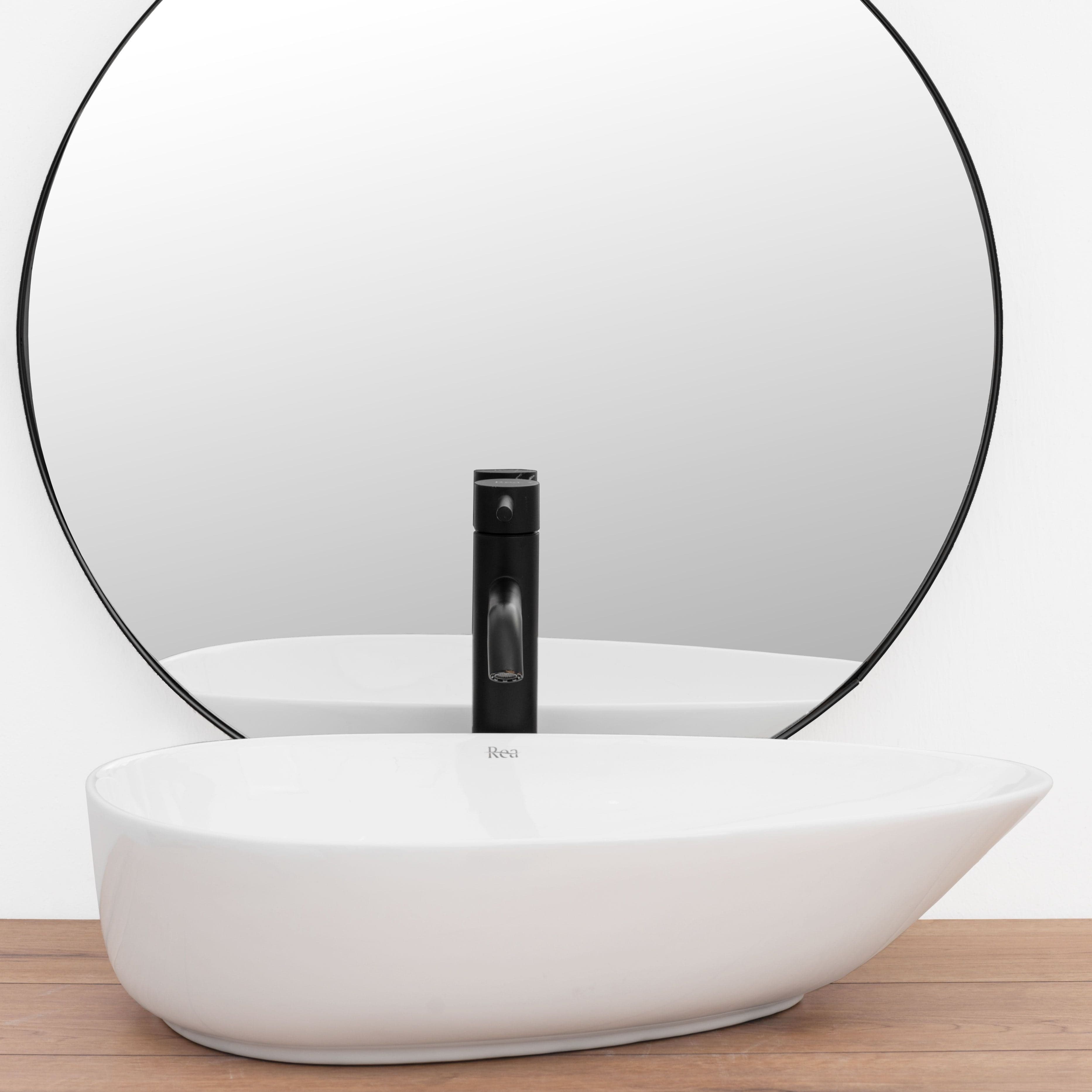Lavoar ceramic pe blat Rea Greta, 56 cm, alb