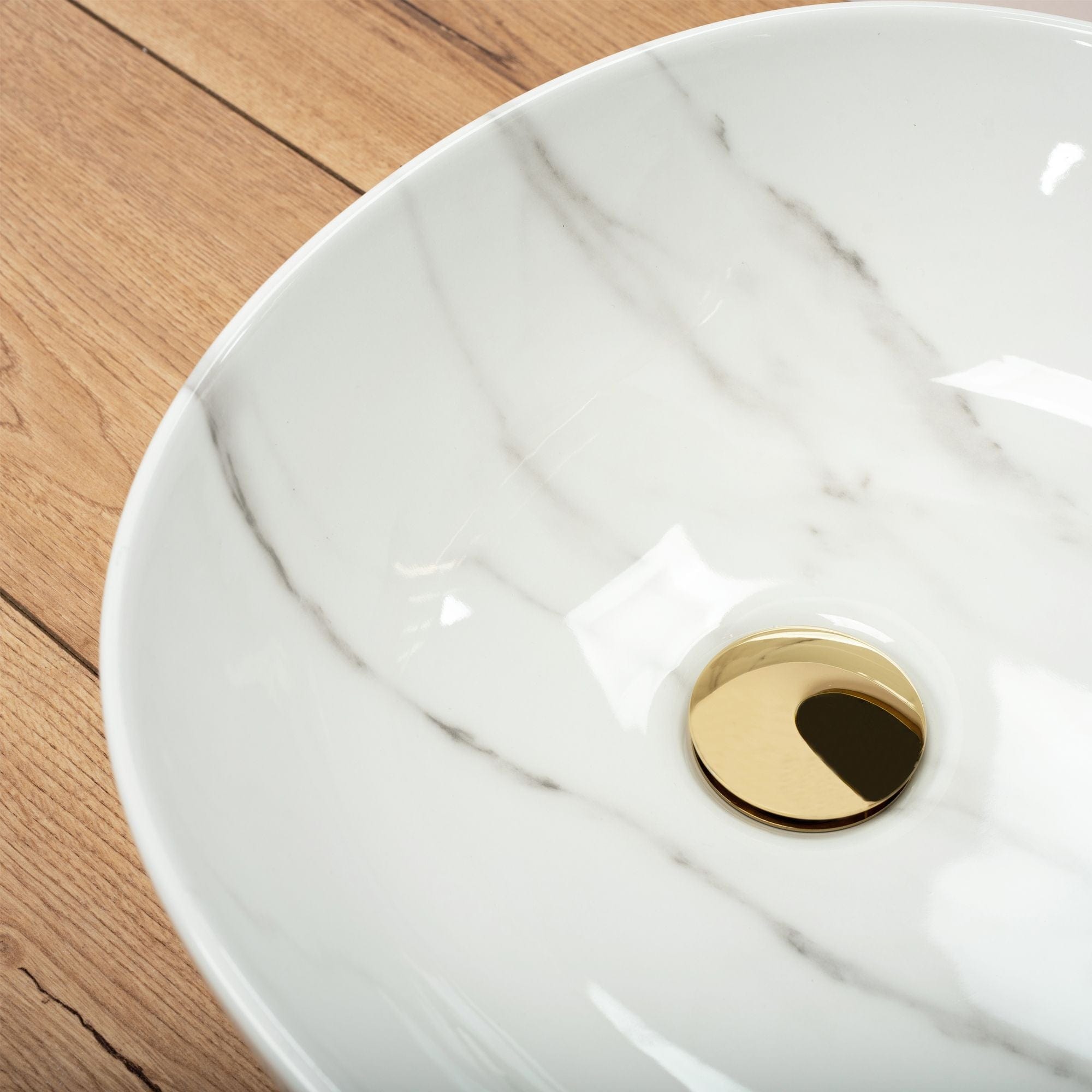 Lavoar ceramic pe blat Rea Greta, 65.5 cm, imitatie piatra