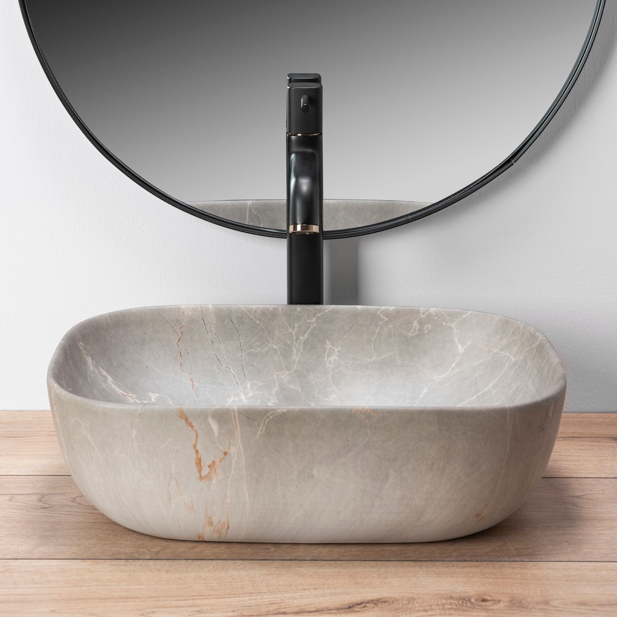 Lavoar ceramic pe blat Rea Livia, 46.5 cm, bej