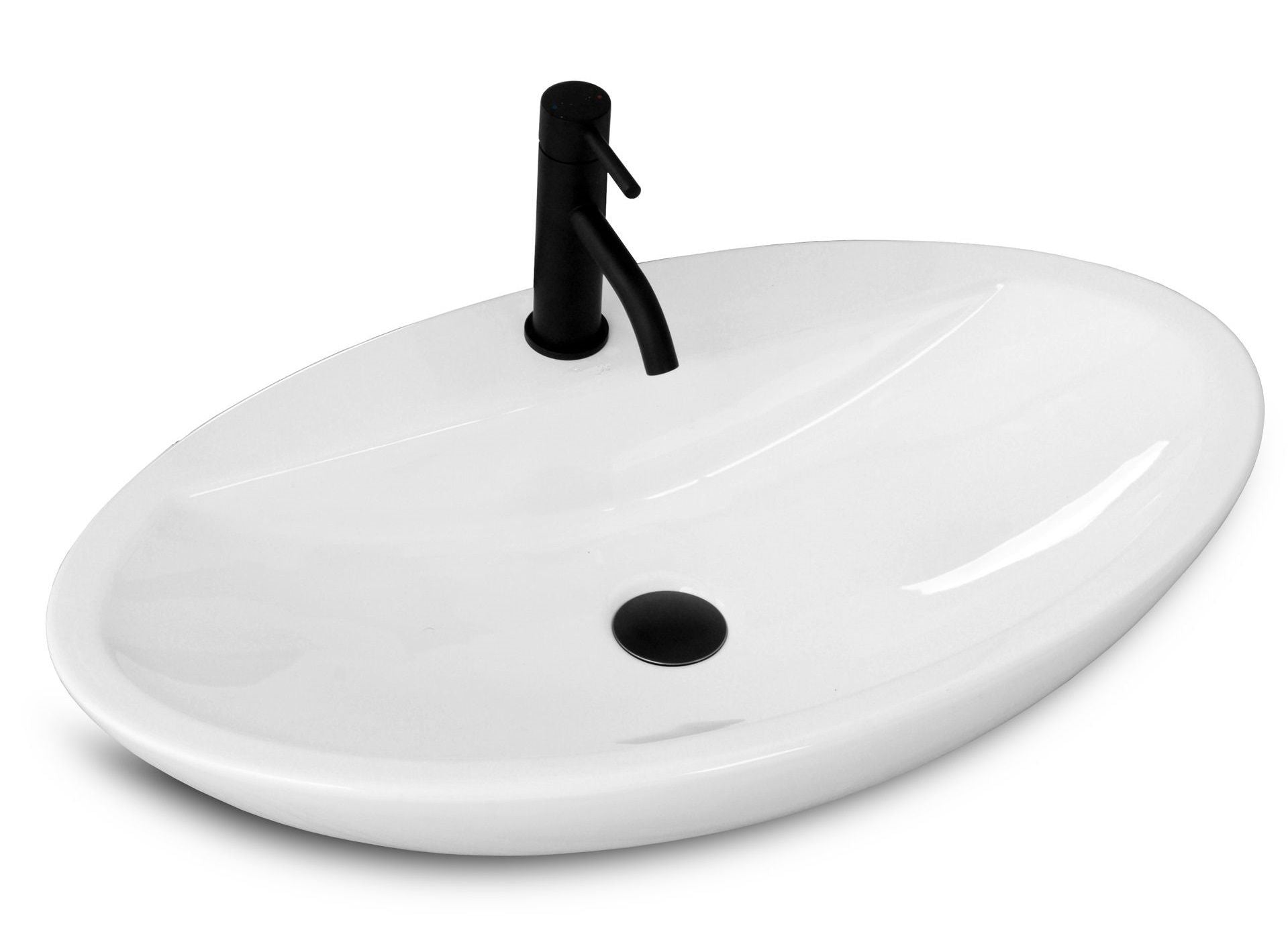 Lavoar ceramic pe blat Rea Lucia, 72.5 cm, alb