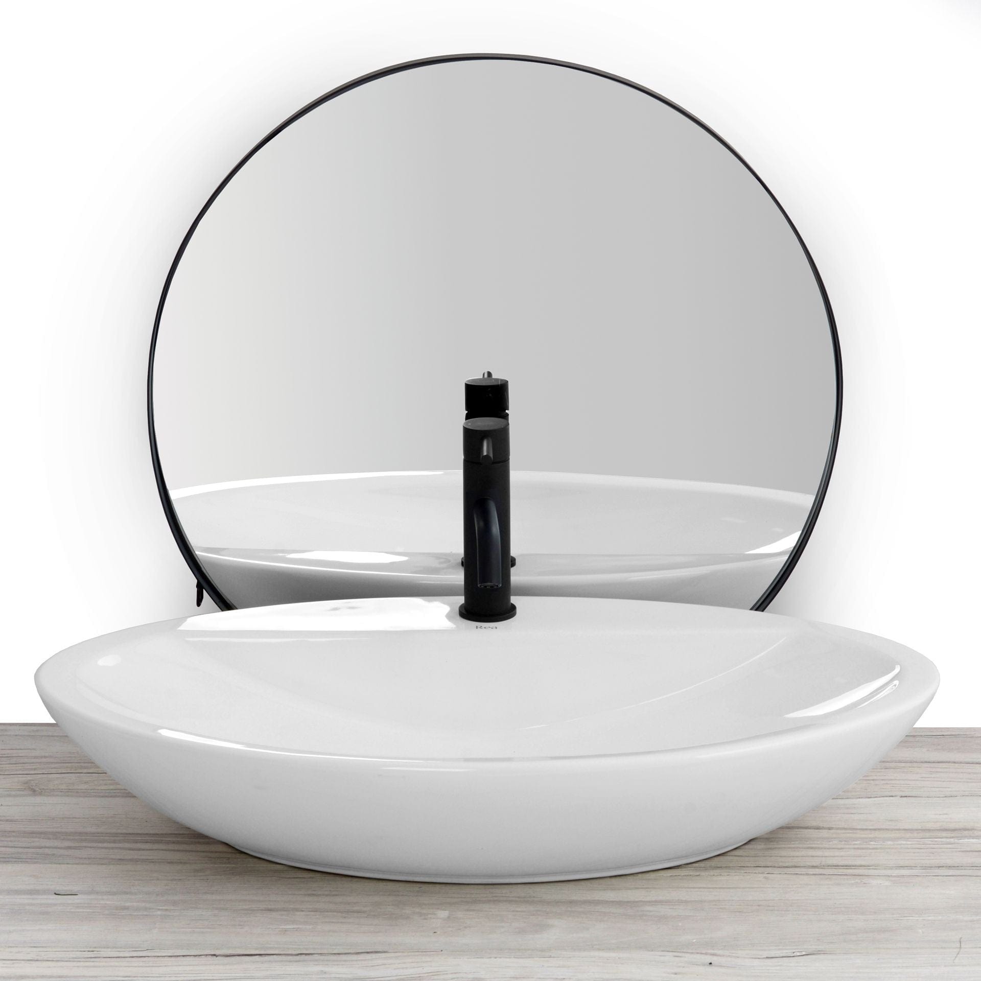 Lavoar ceramic pe blat Rea Lucia, 72.5 cm, alb
