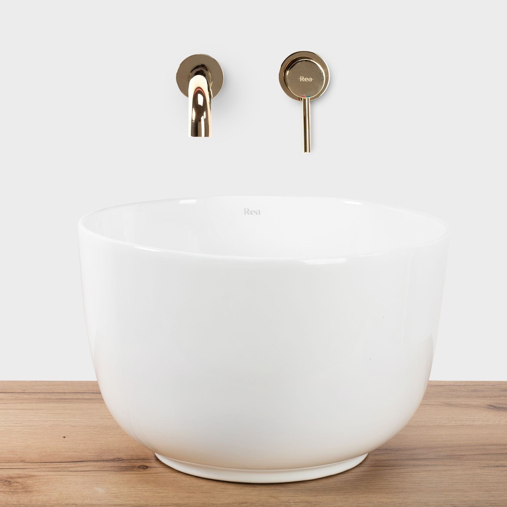 Lavoar ceramic pe blat Rea Malena, 38.5 cm, alb