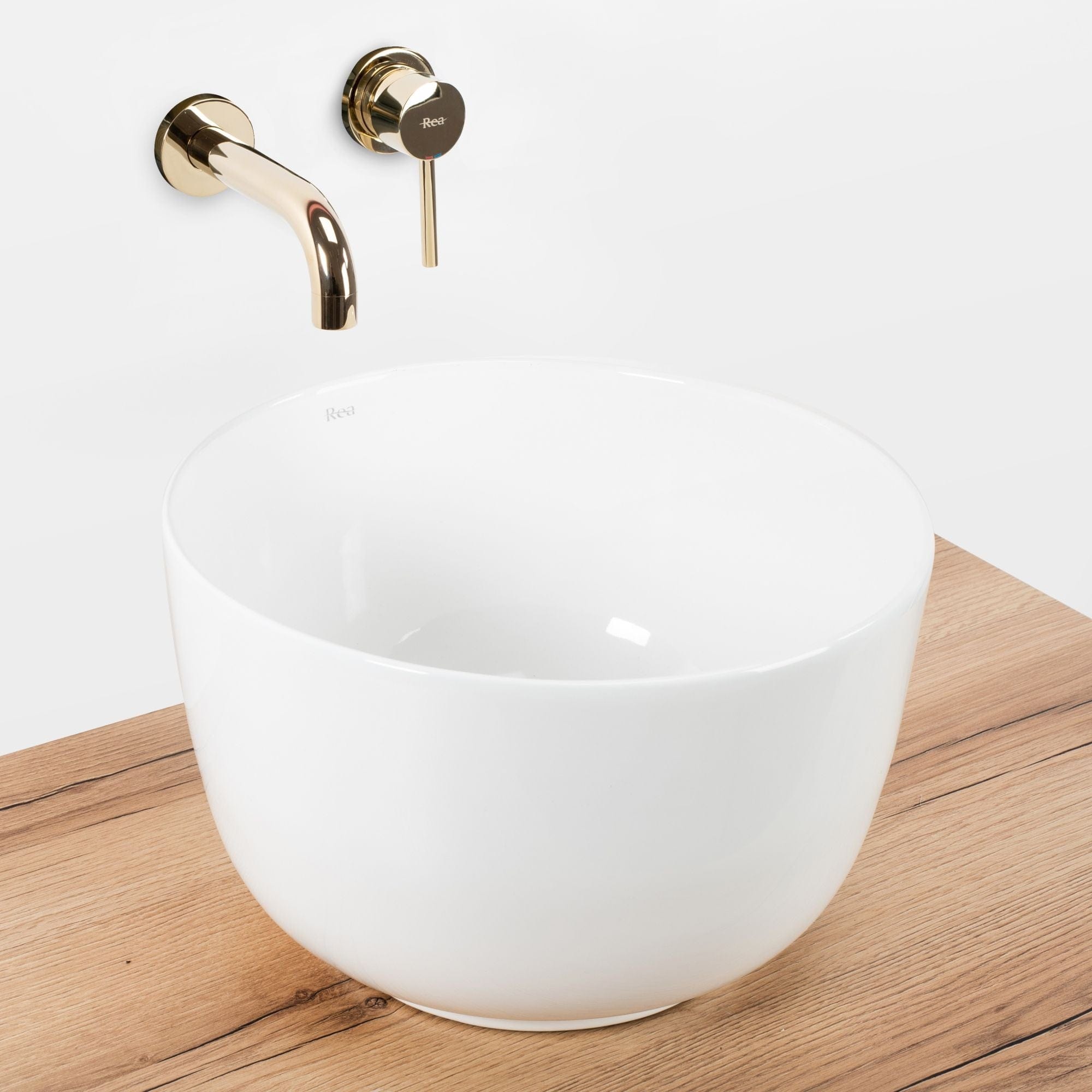 Lavoar ceramic pe blat Rea Malena, 38.5 cm, alb